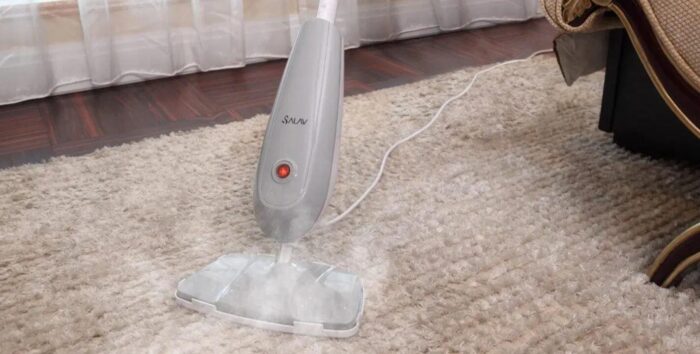 Use 2 in 1 steam cleaning carpet