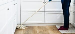 cleaning Home with a string mop