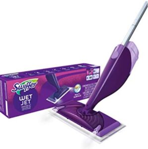 Swiffer wetjet spray mop with dual spray nozzles for tile floor cleaning