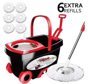 easy to move mop and wheeled bucket set for tile floors review
