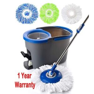 microfiber mop and bucket with 3 extra refills for tile floor cleaning