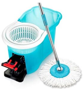hurricane blue spin mop and bucket with full rotation for tile floor
